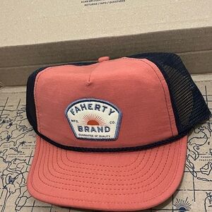 Faherty Sunset Orange and Navy Cap